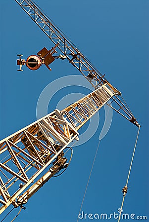 Aerial construction crane Stock Photo