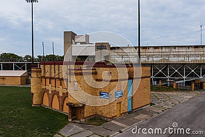 Aerial of Abandoned Baseball Stadium - Columbus, Ohio Stock Photo