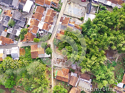 Aerial crossroads in the middle of housing Stock Photo