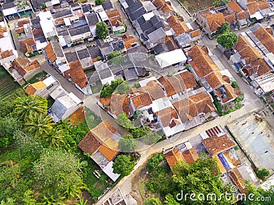 Aerial crossroads in the middle of housing Stock Photo