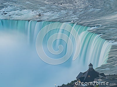 Aerial dawn view of the Table Rock Welcome Centre of the beautiful Horseshoe Falls Stock Photo