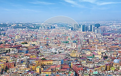 Aerial daylight view of colour streets of Naples, Italy Stock Photo