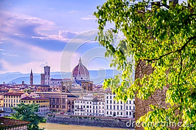 An aerial daytime view of Florence, Italy Stock Photo