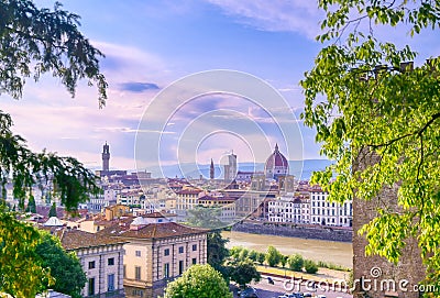 An aerial daytime view of Florence, Italy Stock Photo