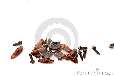 Aerial detail of a group of red cayenne peppers Stock Photo