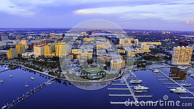 Aerial downtown west palm beach florida Editorial Stock Photo