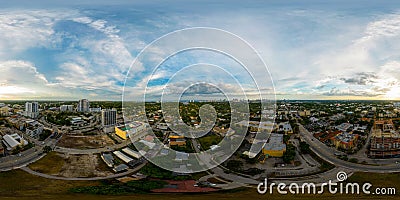 Aerial drone 360 photo construction site Nine Hollywood at 320 S Federal Highway stages August 2022 Editorial Stock Photo