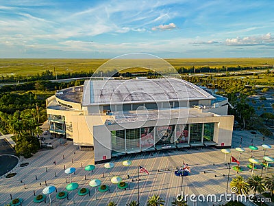 Aerial drone photo of FLA Live Arena Sunrise FL Editorial Stock Photo