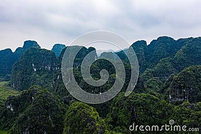 Aerial drone photo - Mountains of northern Vietnam. Asia Stock Photo