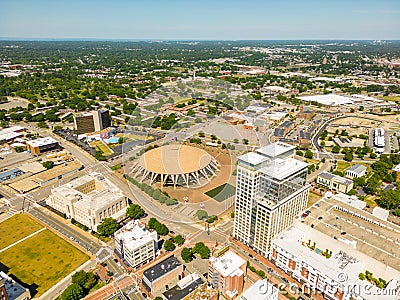 Aerial drone photo of Norfolk Scope Arena Virginia Editorial Stock Photo