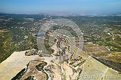 Aerial drone point of view countryside of Pinar de Campoverde. Spain Stock Photo