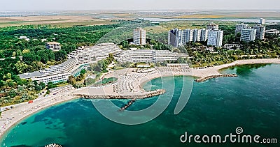 Aerial Drone View Of Neptun-Olimp Resort At The Black Sea Stock Photo