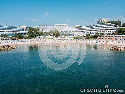 Aerial Drone View Of Neptun-Olimp Resort On The Black Sea In Romania Stock Photo