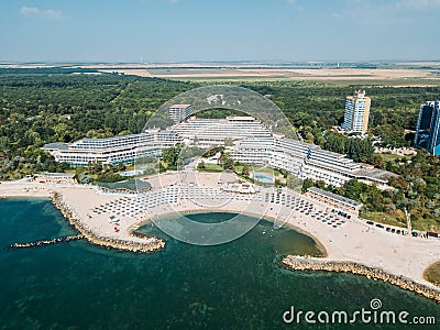 Aerial Drone View Of Neptun-Olimp Resort On The Black Sea In Romania Stock Photo