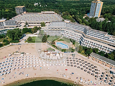 Aerial Drone View Of Neptun-Olimp Resort On The Black Sea In Romania Stock Photo