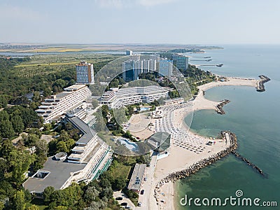 Aerial Drone View Of Neptun-Olimp Resort On The Black Sea In Romania Stock Photo