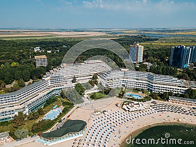Aerial Drone View Of Neptun-Olimp Resort On The Black Sea In Romania Stock Photo