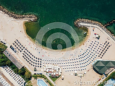 Aerial Drone View Of Neptun-Olimp Resort On The Black Sea In Romania Stock Photo