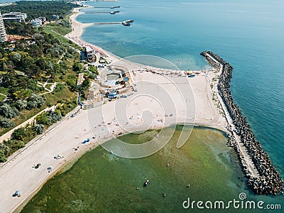 Aerial Drone View Of Neptun-Olimp Resort On The Black Sea In Romania Stock Photo
