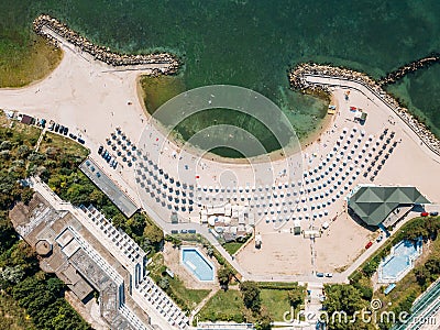 Aerial Drone View Of Neptun-Olimp Resort On The Black Sea In Romania Stock Photo