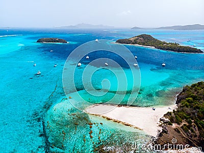 Top view of Tobago cays Stock Photo