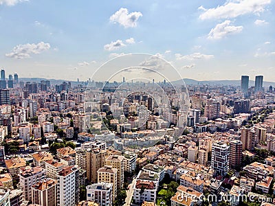 Aerial Drone View of Unplanned Urbanization Istanbul Kadikoy KalamÄ±s Fenerbahce. Stock Photo