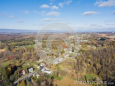 Aerial of Farmland Surrounding Shippensburg, Pennsylvania during Stock Photo