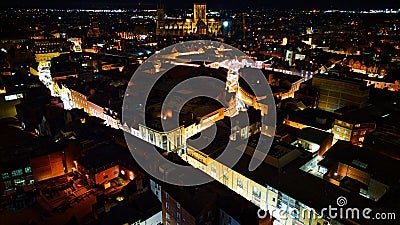 Aerial footage of the city York in North Yorkshire Stock Photo