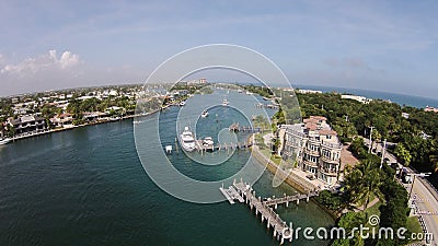 Aerial of Fort Lauderdale Lighthouse Point Florida Stock Photo