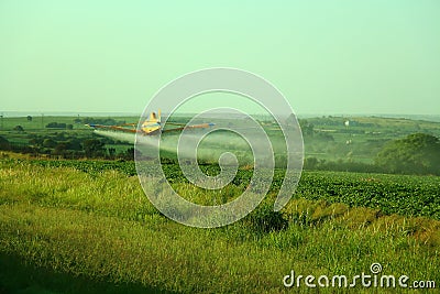 Aerial fumigation Stock Photo