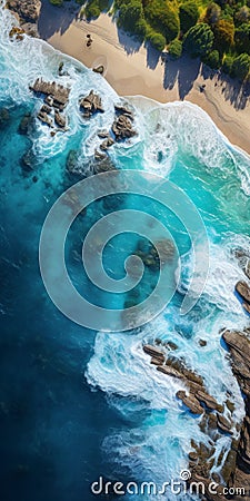 Aerial Headland Photography Of Beautiful Beach Wallpaper In Hdr 8k Photorealistic Quality Stock Photo