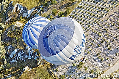 Aerial hot air balloons patterns Editorial Stock Photo