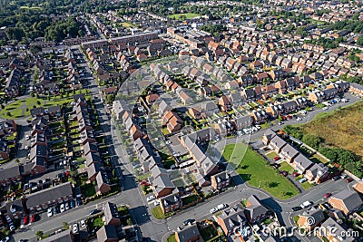 Aerial Houses Residential British England Drone Above View Summer Blue Sky Estate Agent 2022 Editorial Stock Photo