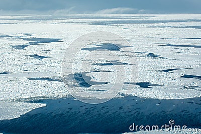 Aerial of ice on the Hudson Bay Stock Photo