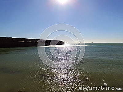 Brighton marina in Southern England taken by a drone. Editorial Stock Photo