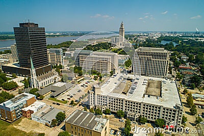 Aerial image Downtown Baton Rouge Louisiana no logos Editorial Stock Photo