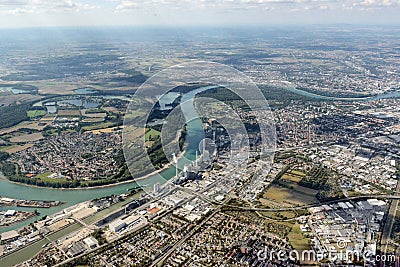 Aerial image Mannheim, Germany Stock Photo