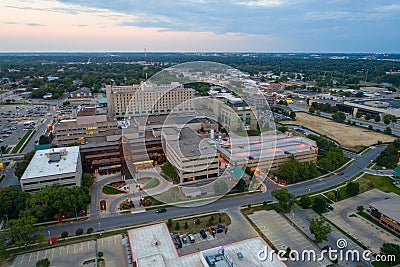 Aerial image of Mercy Medical Center Des Moines Iowa Editorial Stock Photo