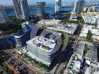 Aerial image of Miami Beach construction Stock Photo