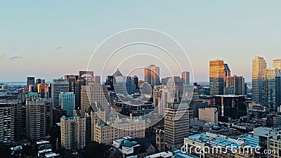Aerial image of Montreal during a hazy summer day Stock Photo