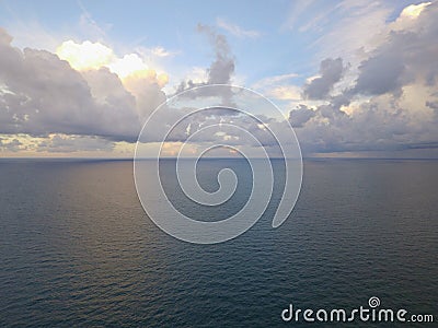 Aerial image ocean horizon Stock Photo