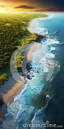 Award-winning Aerial Landscape Photography Of Coastal World Cup 2014 Stock Photo