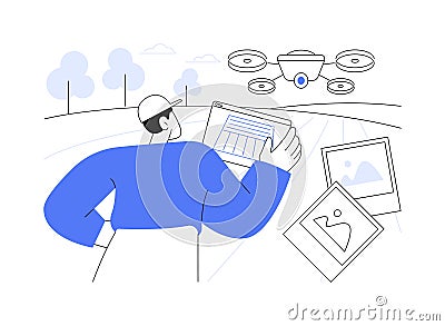Aerial imagery drones abstract concept vector illustration. Vector Illustration