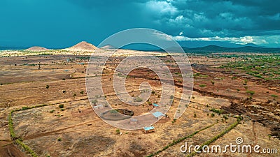 Aerial landdcape of the masaai land in Arusha, Tanzania Stock Photo