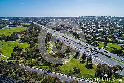 Landscape of Monash Freeway in Melbourne. Stock Photo