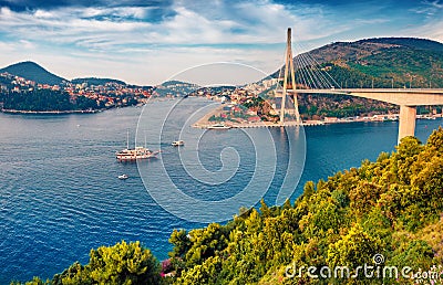 Captivating summer cityscape of Dubrovnik town. Stock Photo