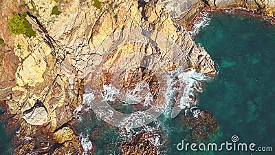 Aerial landscape picture from a Spanish Costa Brava in a sunny day, near the town Palamos Stock Photo