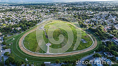 aerial landscape view of area around Garrison Savannah Racetrack Stock Photo