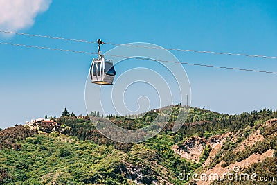 Aerial Lift Cableway In Tbilisi, Georgia. Sunny Summer Day Stock Photo
