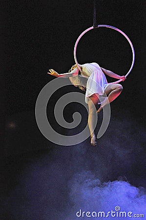 Aerial lyra act performance Editorial Stock Photo